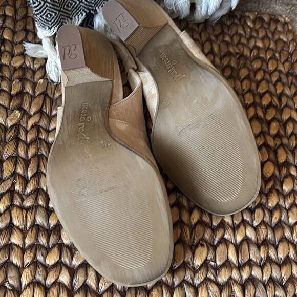 Paul Green Savannah Pump Tan Suede Peep Toe Block Heel Size 7,5 - Picture 9 of 15